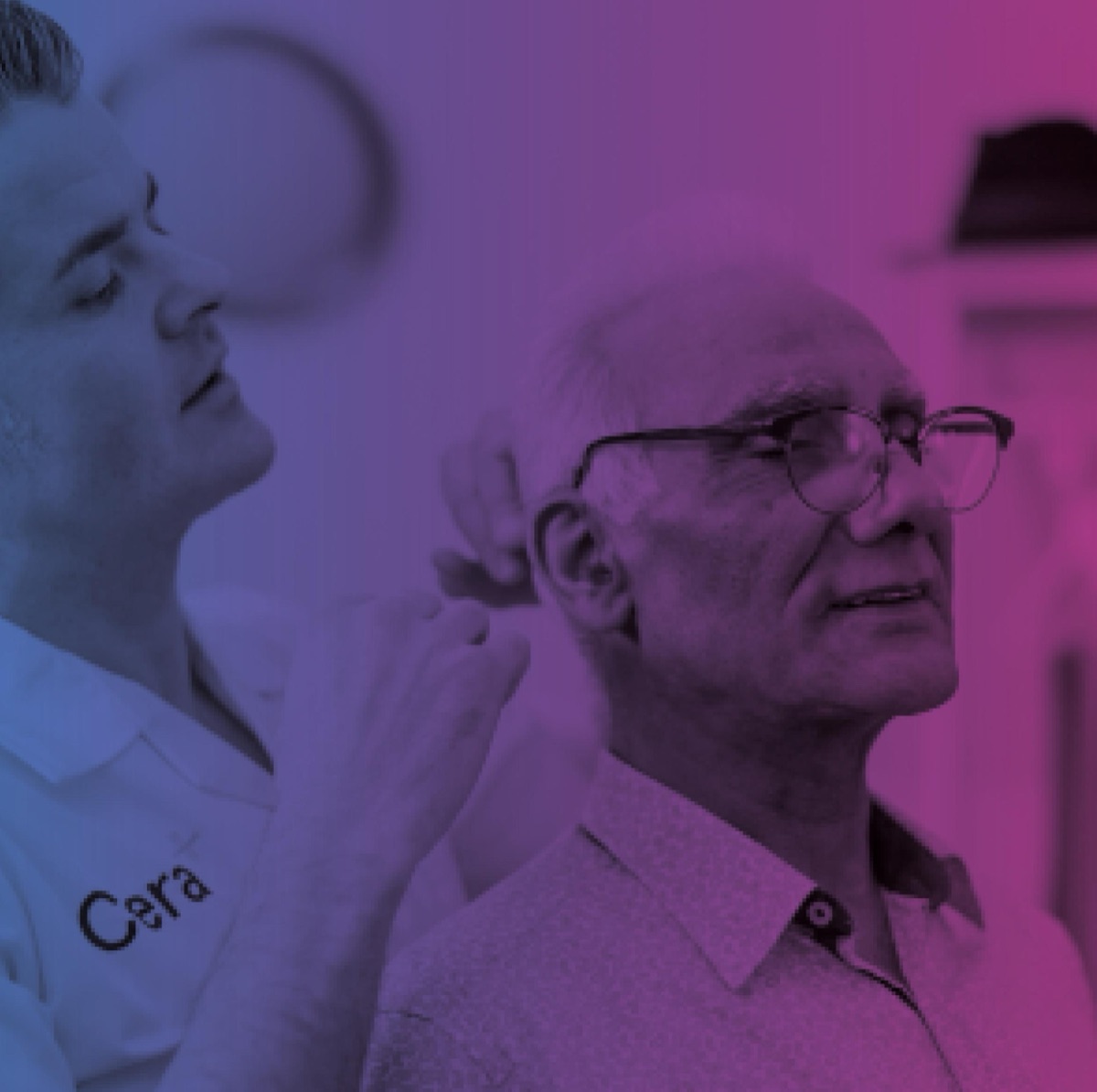 A Cera carer with a client at home